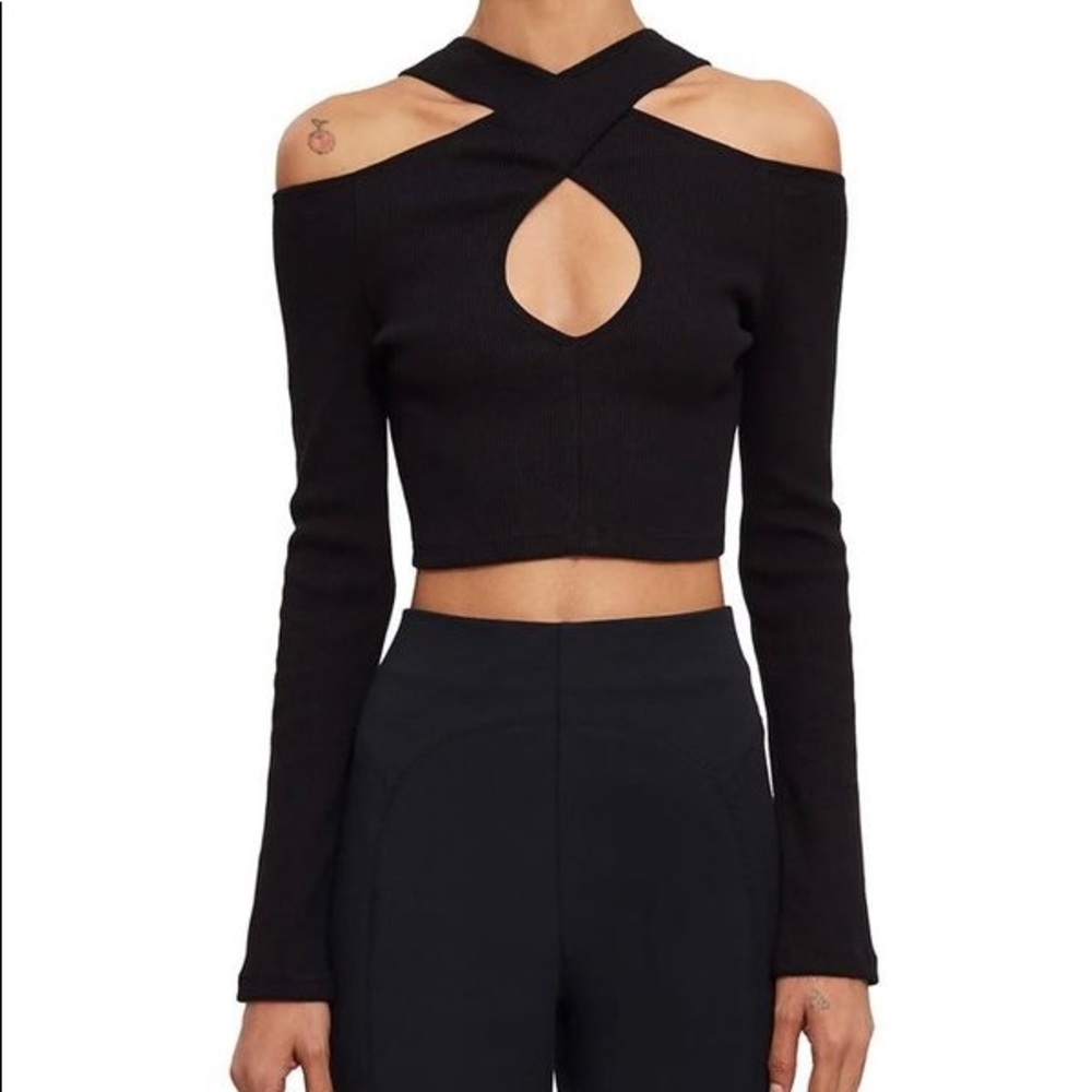 Opening Ceremony Ribbed Cross Crop Top